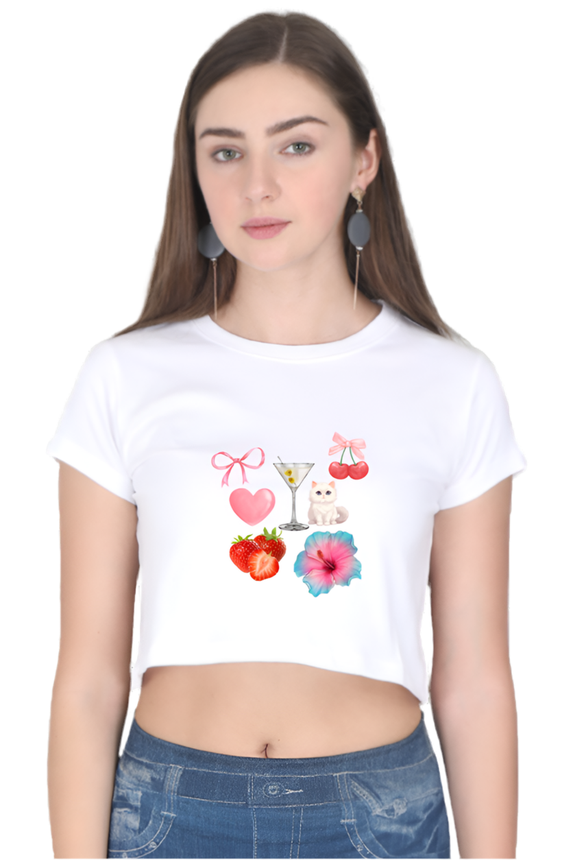 Pink element cropped tshirt