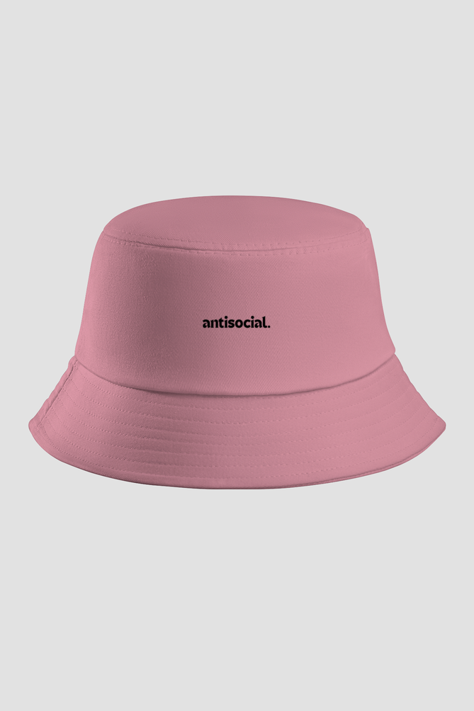 Antisocial - Baby Pink Bucket Hat.
