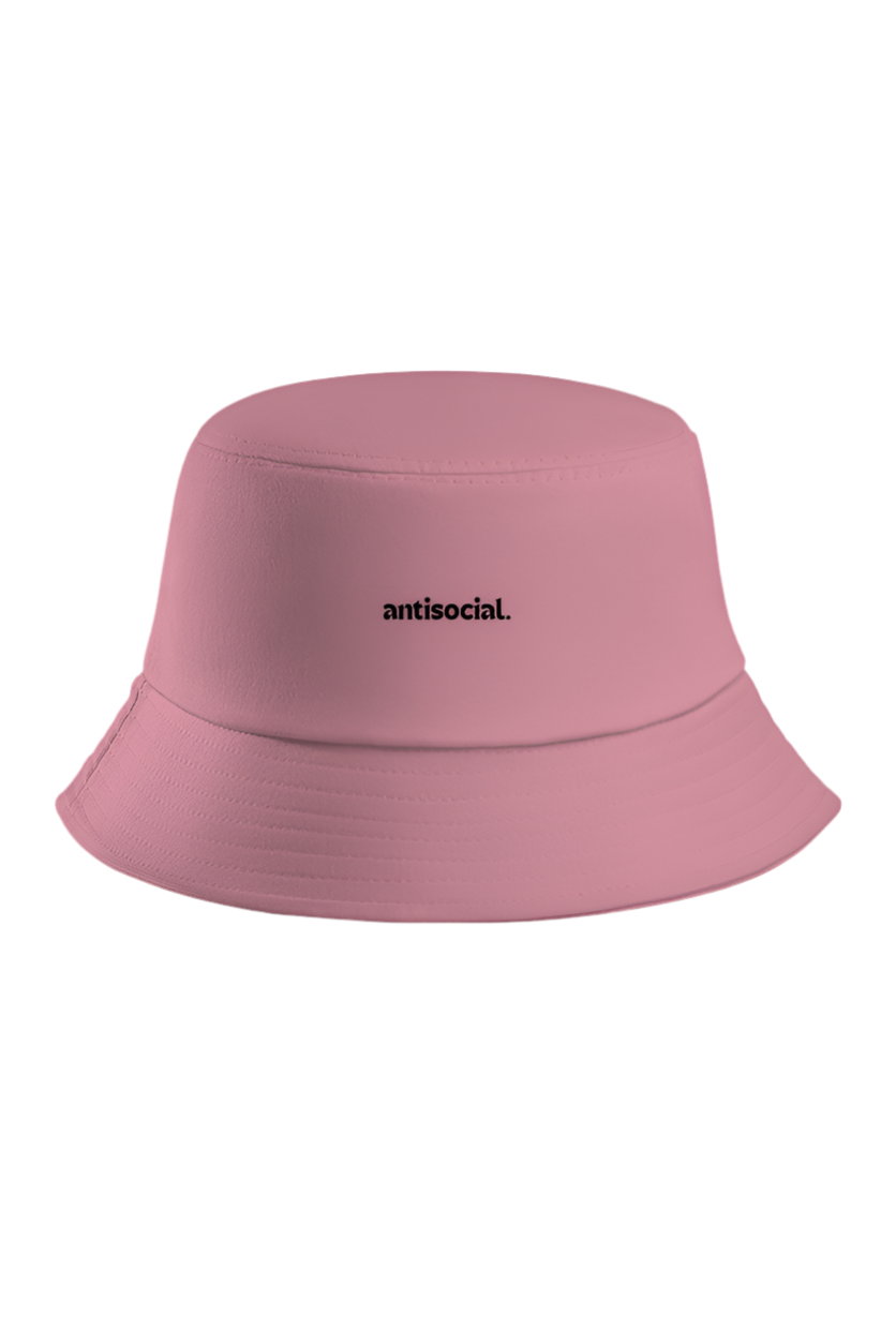 Antisocial - Baby Pink Bucket Hat.
