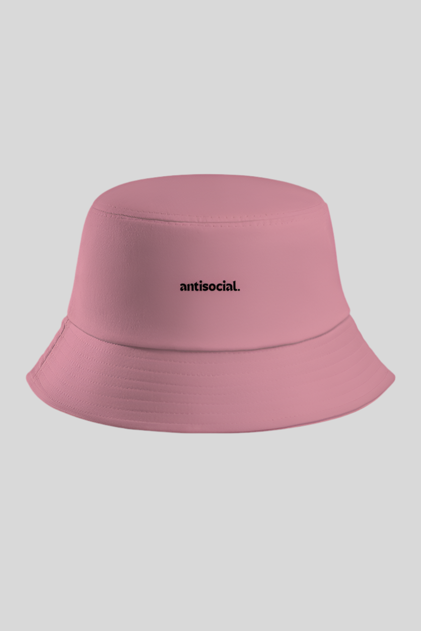 Antisocial - Baby Pink Bucket Hat.
